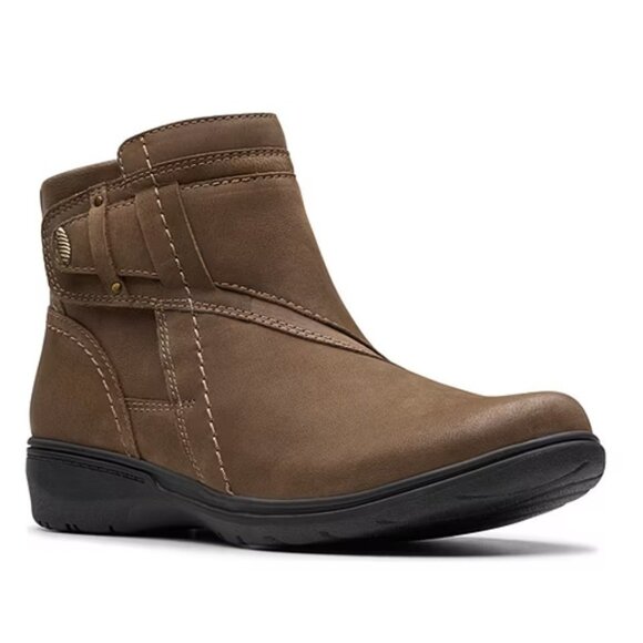 Clarks Shoes - Clarks Collection Carleigh Leather Ankle Boots Women's Size 8 In Mushroom